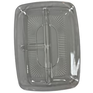 Vintage Anchor Hocking Union Square Divided Glass Plate 10x8